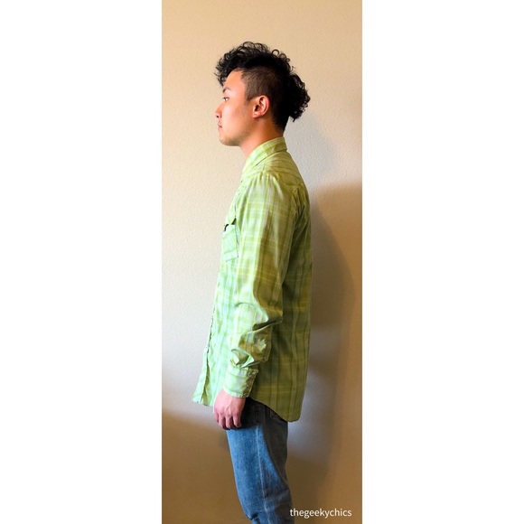 Vintage H Bar C Western Pearl Snap Long Tail Shirt - Picture 6 of 8